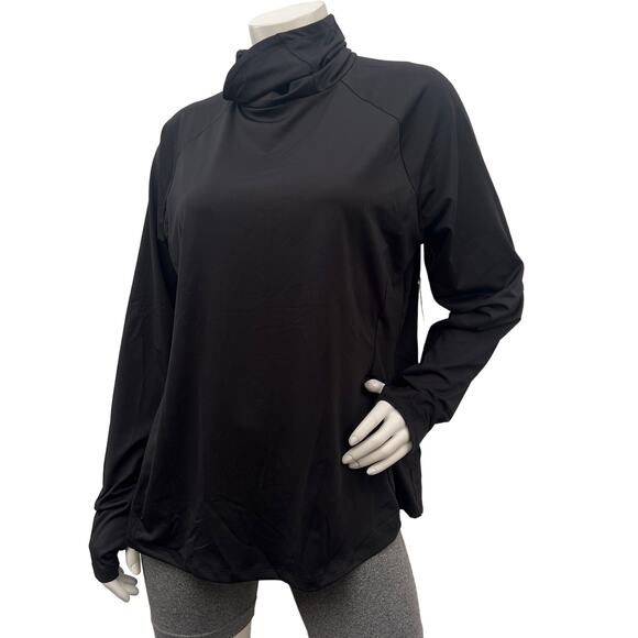 Amazon Essentials Women's Control Tech Long sleeve Masked Running Black Top XL - Picture 1 of 10